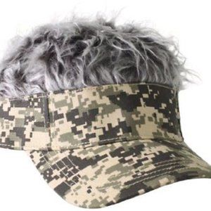 Flair Hair Camo Visor with Gray Hair